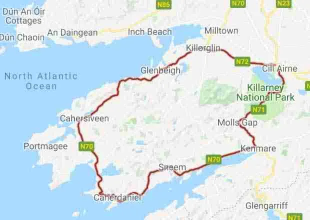 Mappa anello Ring of Kerry Mappa anello Ring of Kerry