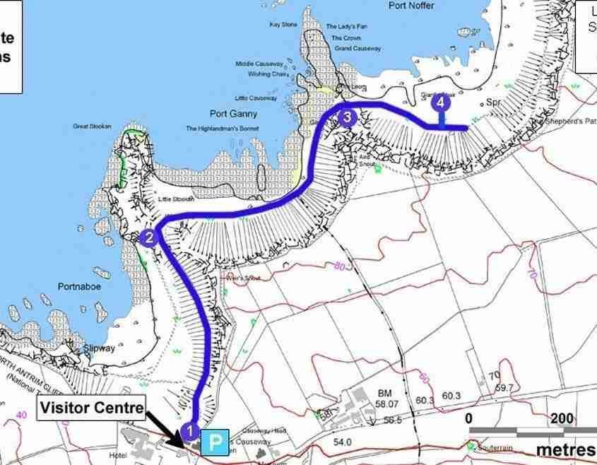 La mappa del sentiero del gigante Blue Trail La mappa del sentiero del gigante Blue Trail