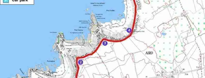 Giants Causeway: la mappa del percorso Red Trail