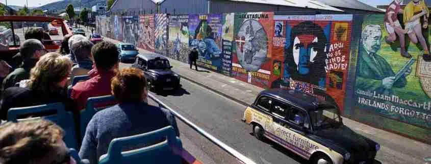 The Belfast peace wall murals in Northern Ireland