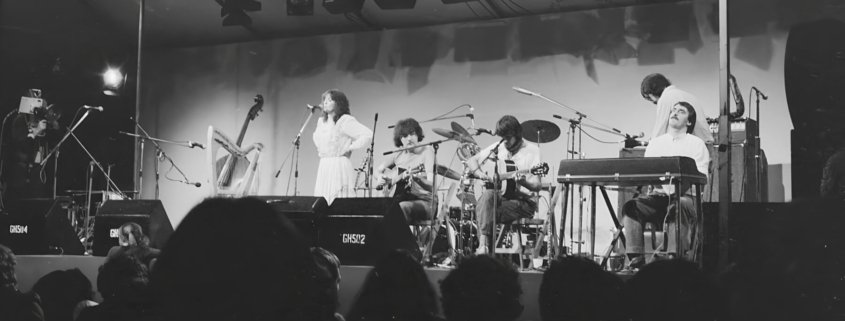 Clannad on stage at Leeds Folk Festival, UK, 1982