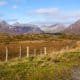 Paesaggio del Connemara con le montagne Twelve Bens sullo sfondo